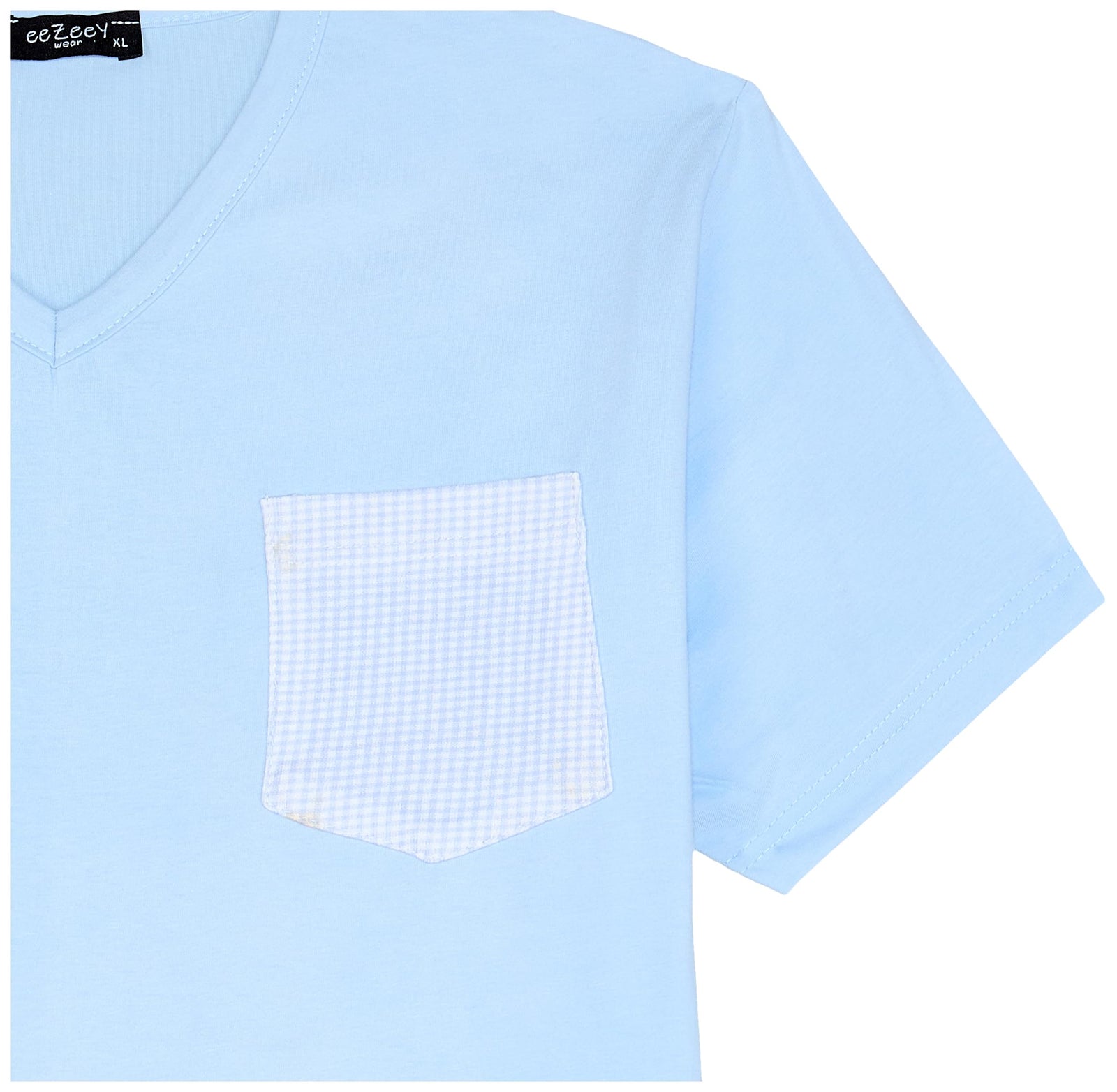 EEZEEY mens Bi-Tone Solid Tee & Checkered Pants Set Bi-Tone Solid Tee & Checkered Pants Set - Safqqa Egypt