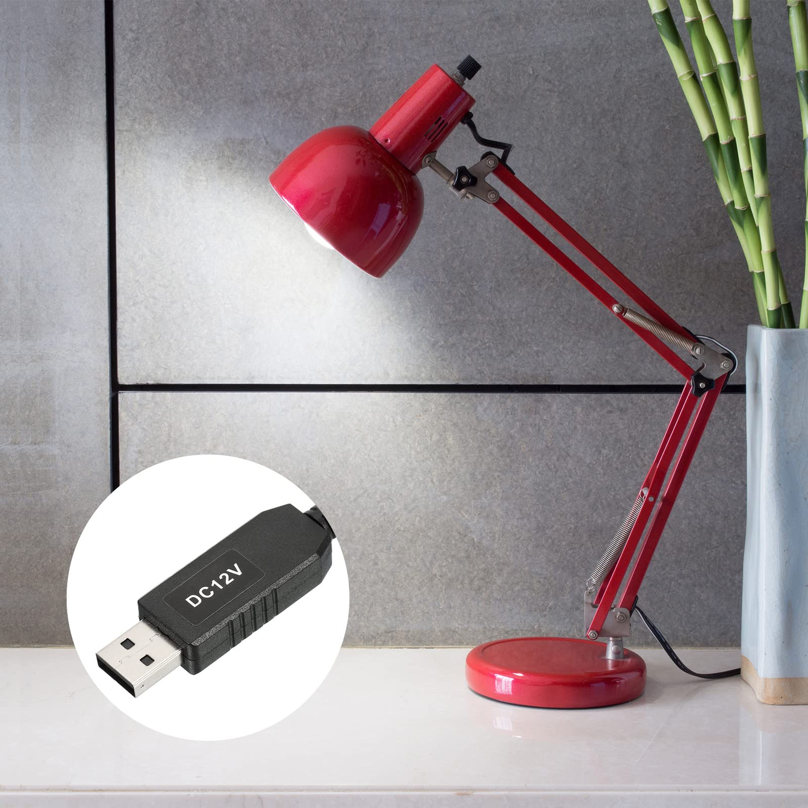 محول جهد YOKIVE DC 5V إلى DC 12V، كابل طاقة مع جاك DC 3.5mm x 1.35mm، رائع لأجهزة التوجيه، الكاميرات، مسجل قيادة السيارة (أسود، 6W 1A)