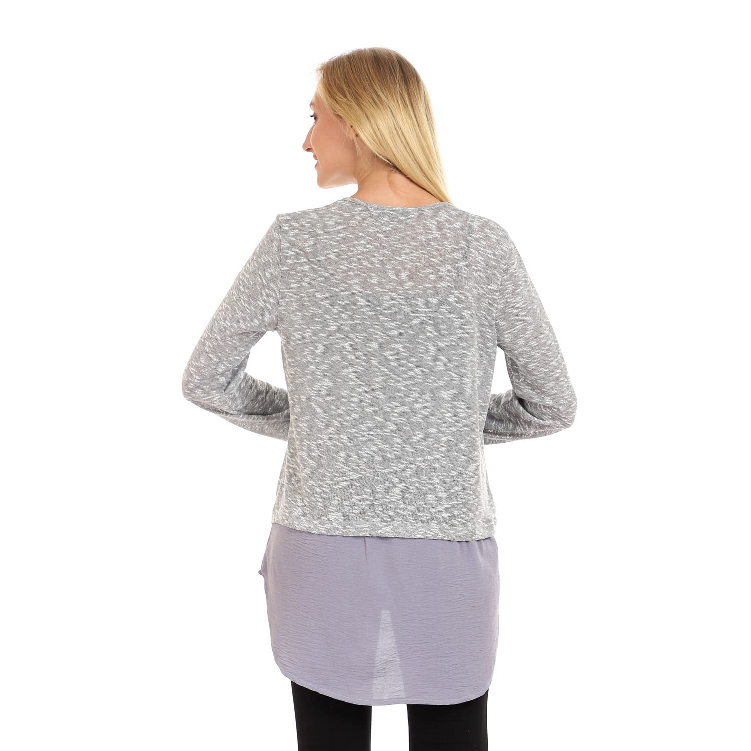 JAMILA Women Decorative Buttons Round Top SHIRT
