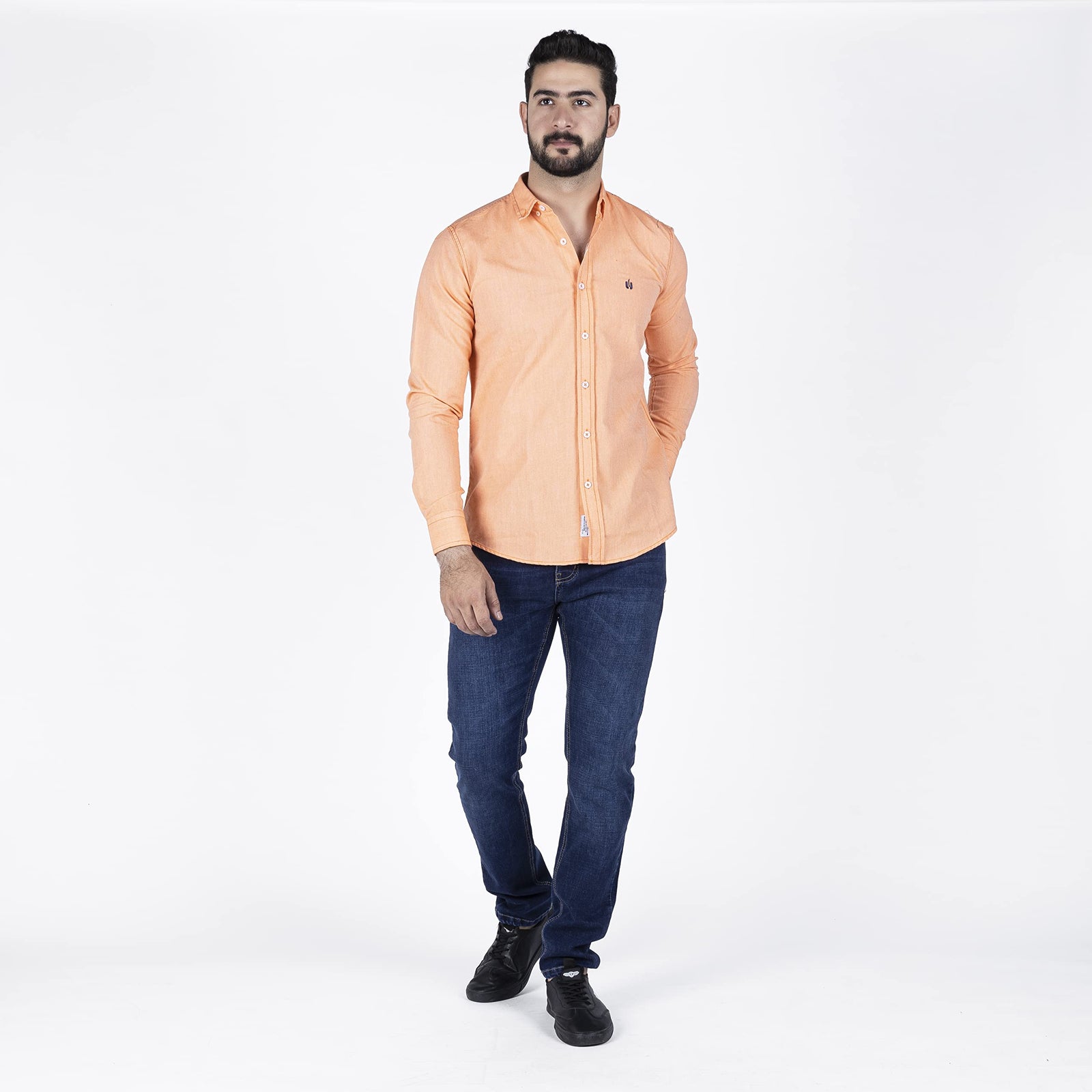 Firewood mens Firewood Basic Logo Shirt,Orange Shirt