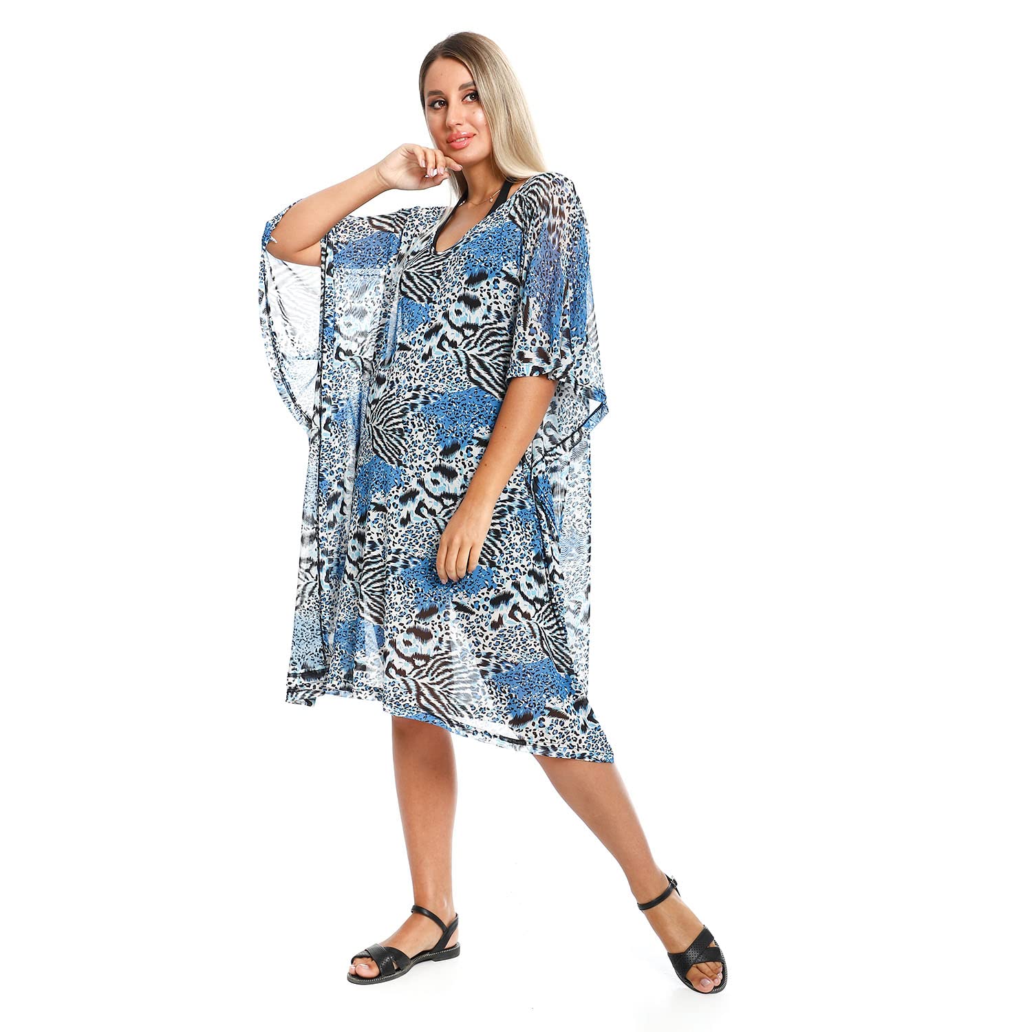 Jamila Women Self Pattern Round Collar Cover Up