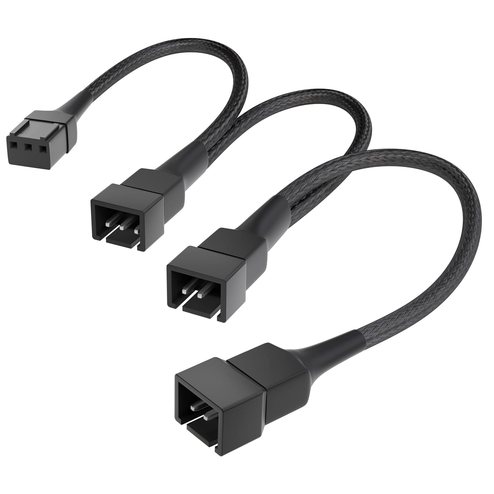 KabelDirekt 834 0.2m 3-pin fan to and 2x2-pin distribution cable 20-20-20 cm black