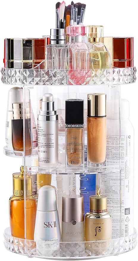 360° Rotating Makeup Organizer – 7-Layer Large Capacity Acrylic Cosmetics Storage