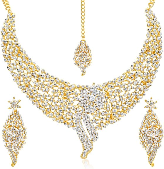Sukkhi Women Wedding Necklace Set Austrian Diamond Elegant Jewelry