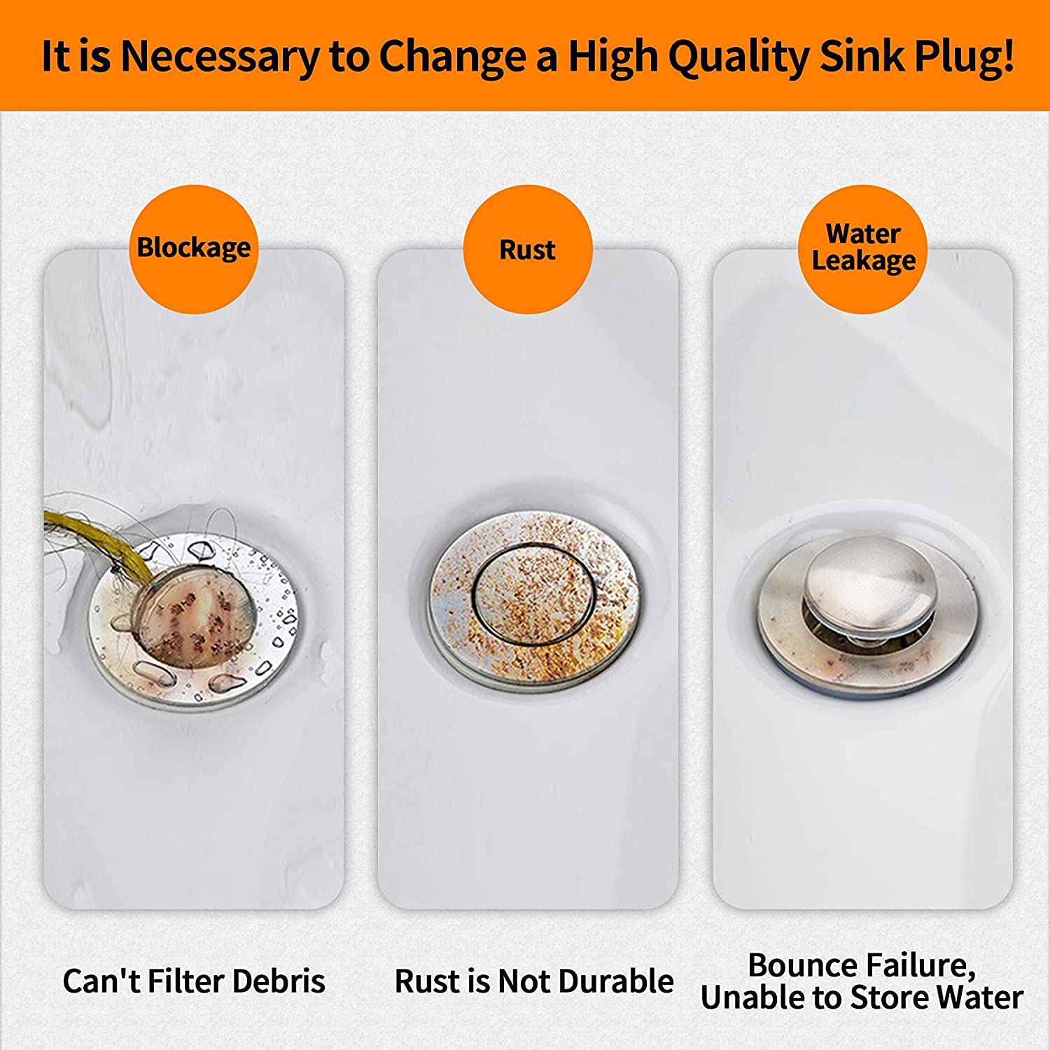 Wawasia Universal Bathroom Sink Stopper Stainless Steel – Safqqa Egypt