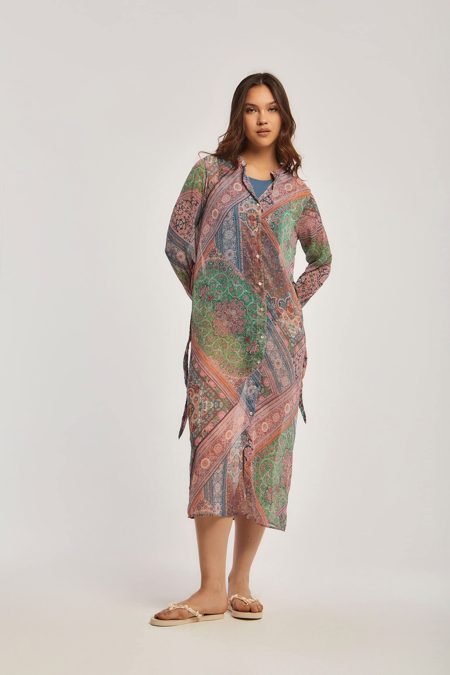 Dalydress womens Printed Shirt Dress 240-102-3010-96 Dress