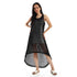 EEZEEY Womens High Low Sleeveless Net Coverup High Low Sleeveless Net Coverup
