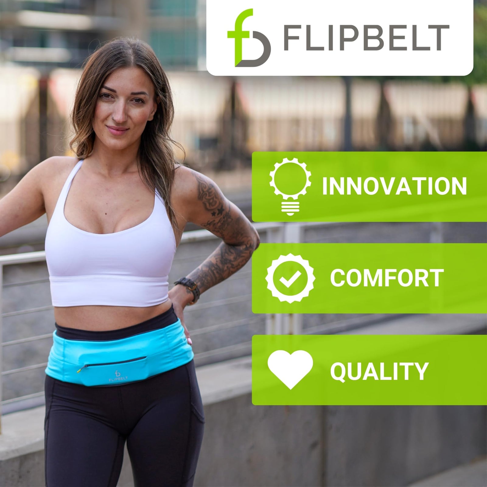 FlipBelt Zipper Running Belt, Waist Pack for Fitness and Running Fanny Pack for Women Men Phone Keys Money US Company