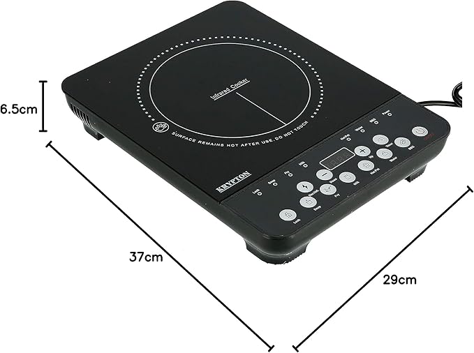 Krypton 2000W Infrared Cooker Glass Ceramic Digital Black