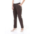 esla_ Fly Zipper Button Solid Cotton Womens Pants_Dark Gray - Safqqa Egypt
