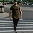 TEZO Men Gym Workout T-Shirt Pack of 2 Green Black Athletic Tee