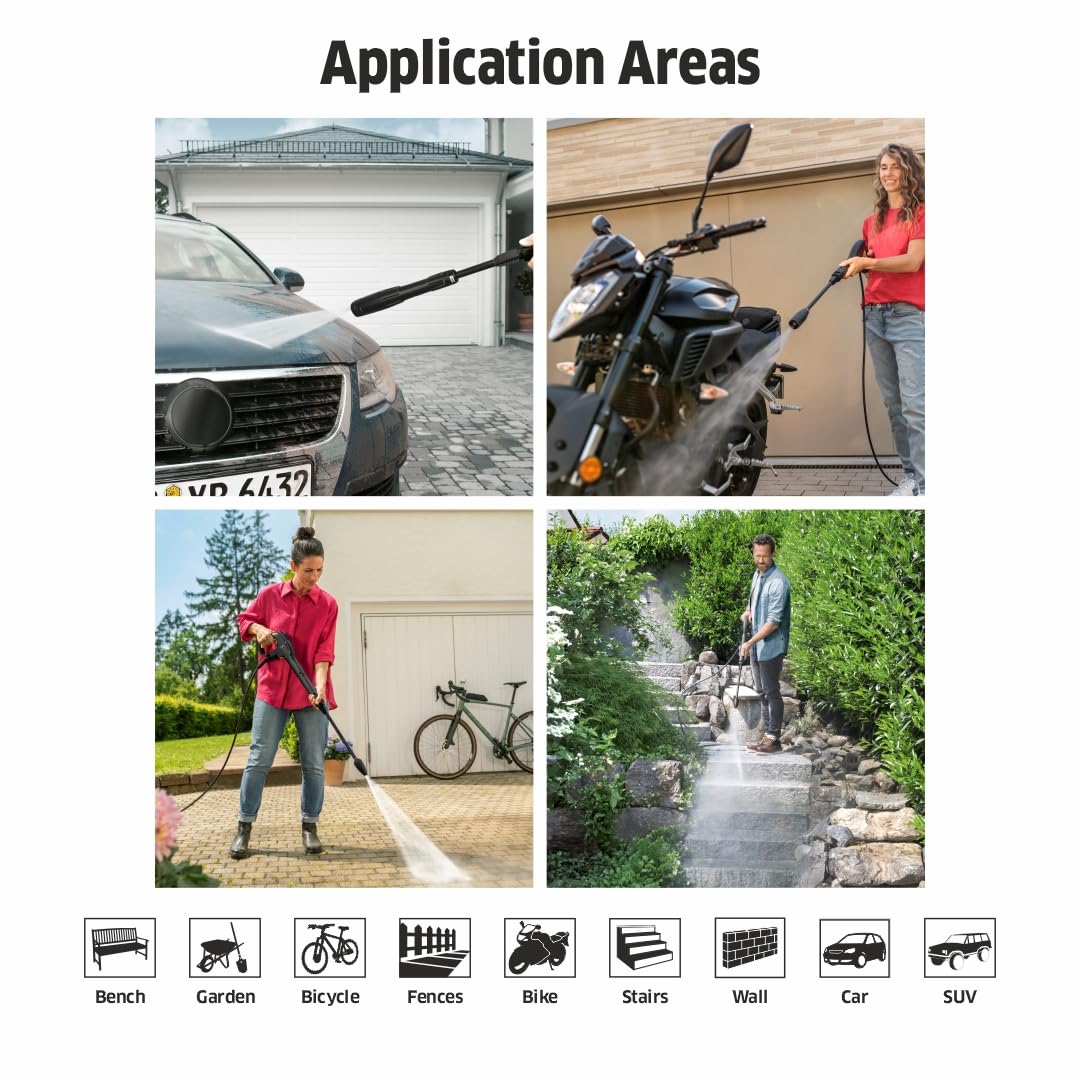 Karcher K 5 Classic Pressure Washer, German Technology, 145 Bar, Powerful Cleaning Performance, High-Pressure, Multiple Accessories, Compact & Adjustable, Yellow