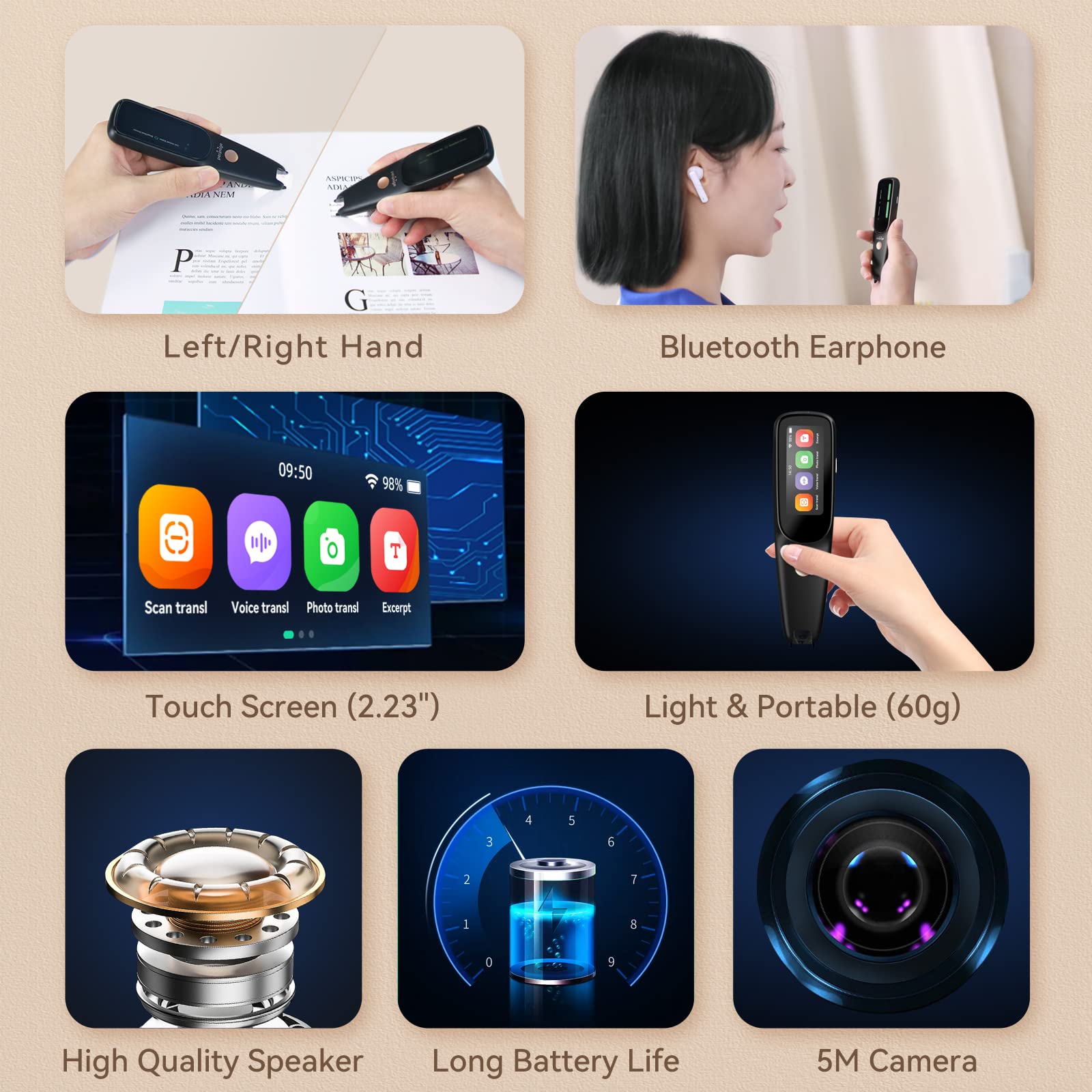 قلم مسح وترجمة ‎بيري بيدج D2s – جهاز ترجمة محمول