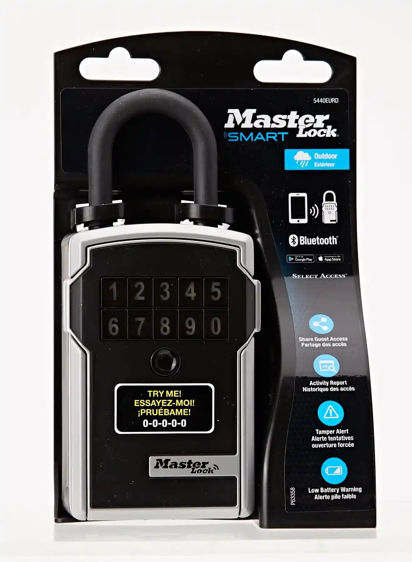 Master Lock Connected Key Safe [Bluetooth or Combination Access] [Shackle] [Outdoor] - 5440EURD - Select Access Smart Key Lock Box
