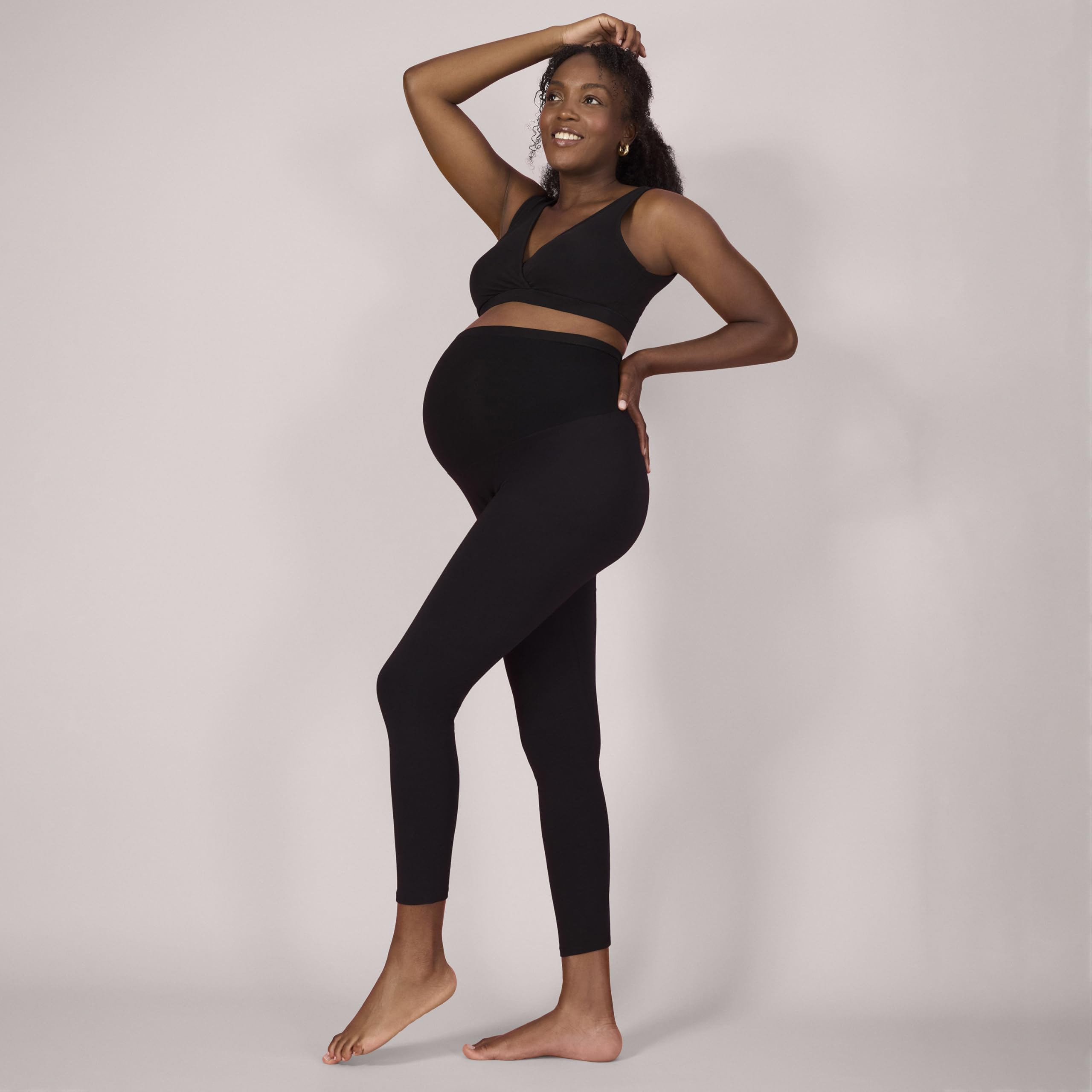 Motherhood MATERNITY womens Essential Stretch Full Length Secret Fit Over the Belly Pregnancy  Leggings