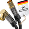 KabelDirekt – 3m 75 Ohm HDTV aerial cable, 90° angled coaxial male connector > straight coaxial female connector, coaxial cable for TV, HDTV, radio, DVB-T2, DVB-C, DVB-S (angled connector)