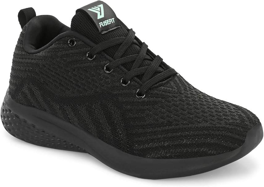 FUSEFIT Women Running Shoes Black Lightweight Performance Sneakers