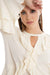 Dalydress Keyhole-Front Bell Sleeves Ruffled Blouse for Women - Safqqa Egypt