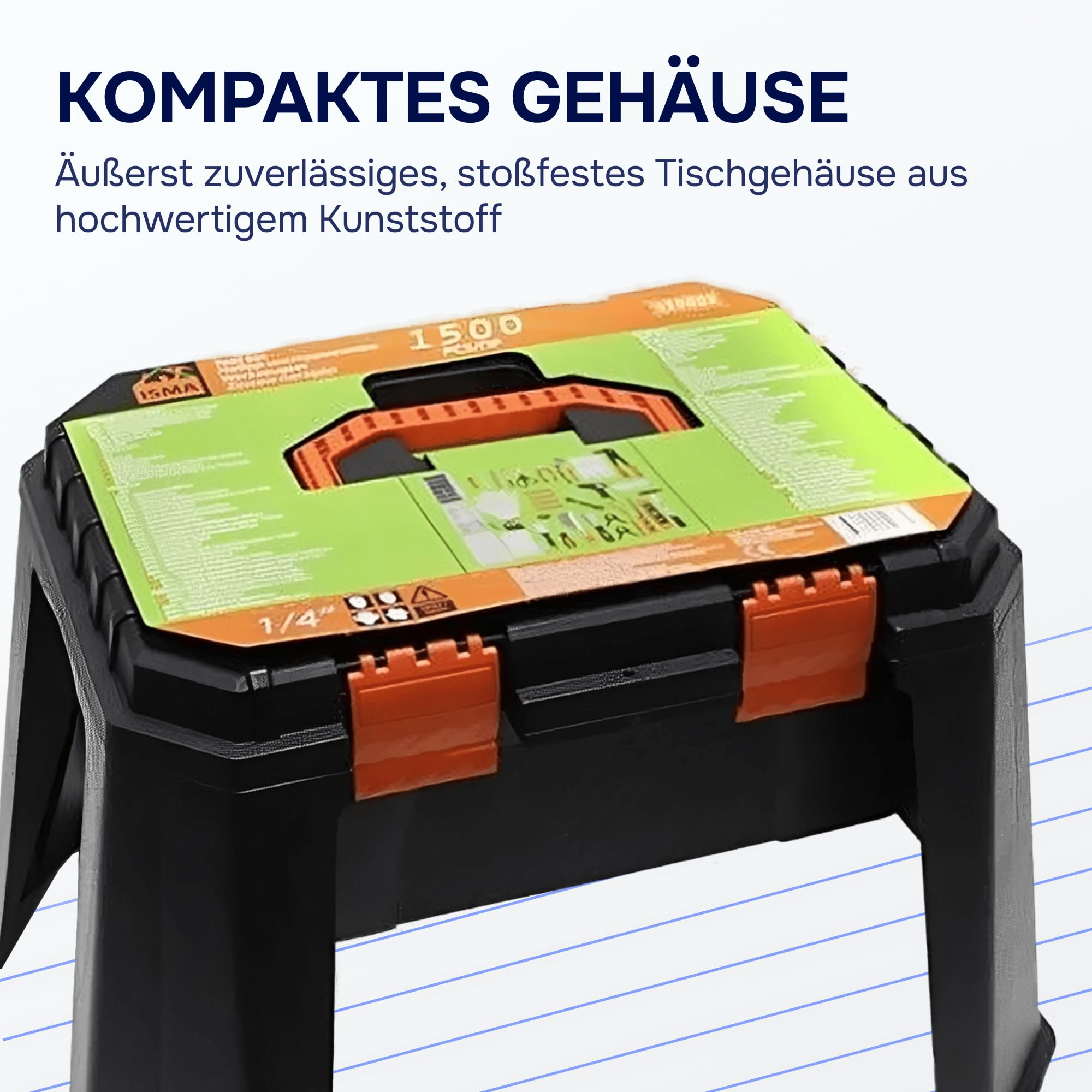 طقم أدوات شامل مكون من 1500 قطعة من ISMA في حقيبة متينة – أدوات متعددة الاستخدامات للأعمال المنزلية والمرآب والاستخدام الخارجي