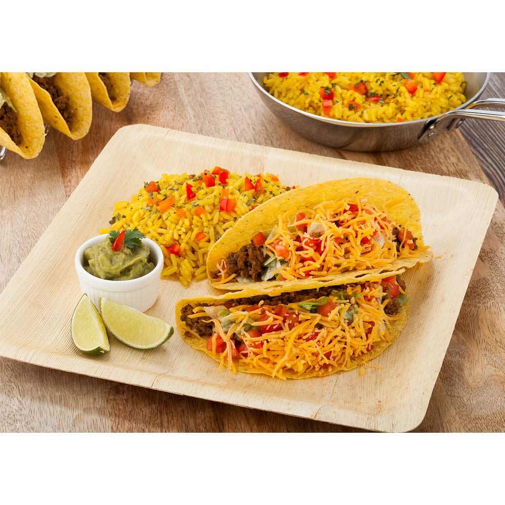 أطباق عشاء من ورق الخيزران - مربعة كبيرة، 9.8 بوصة - عدد 10 - عبوات للبيع بالتجزئة - أدوات المطاعم