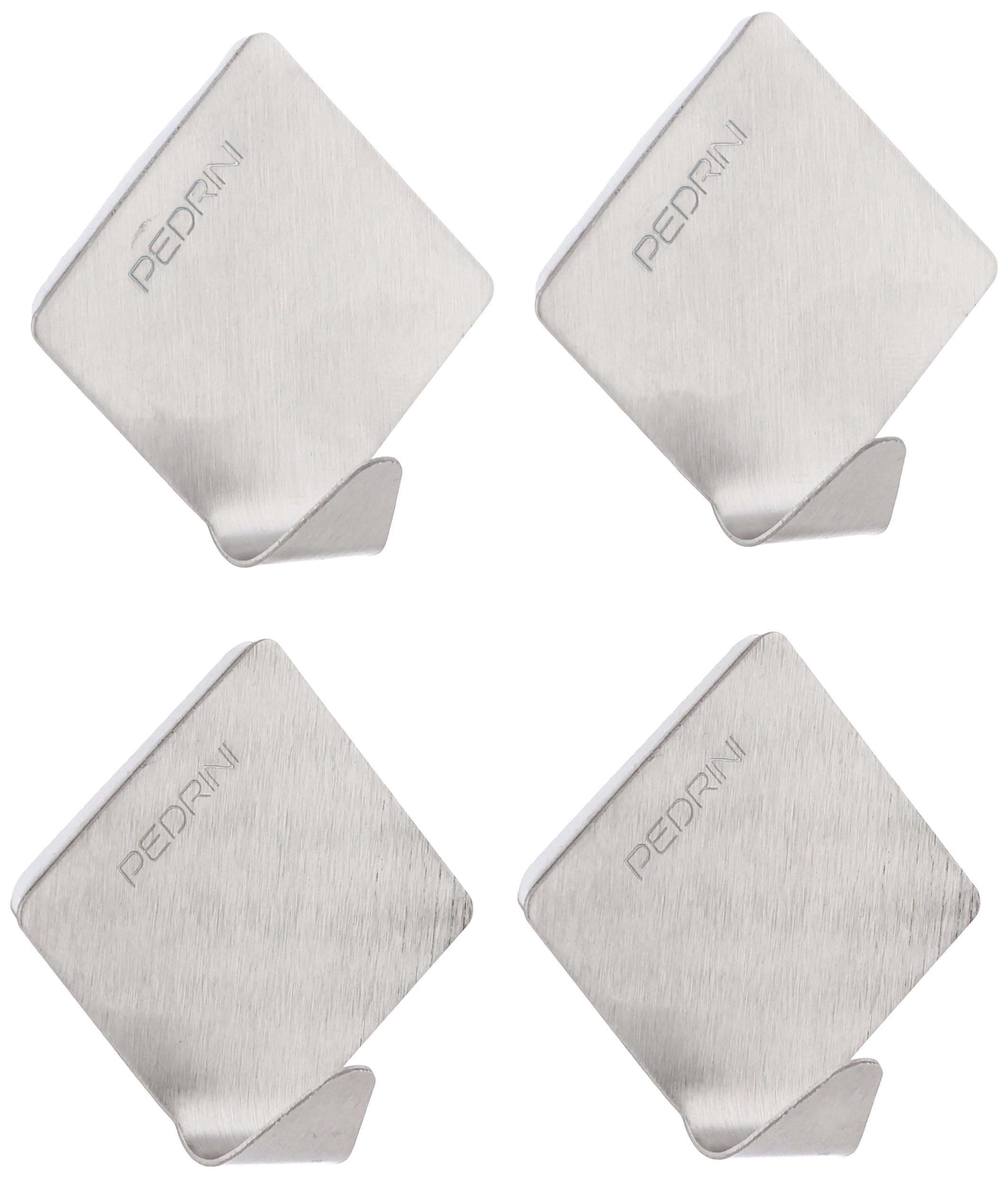 PEDRINI Gadget Adhesive Hooks Rombo, Stainless Steel, • Adhesive installation – no drilling required.