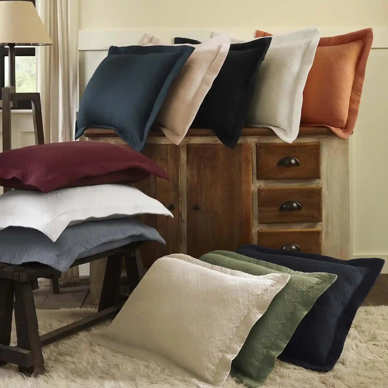 SUPERIOR Cotton Basketweave 3-Piece Bedspread Set - Full, Mandarin