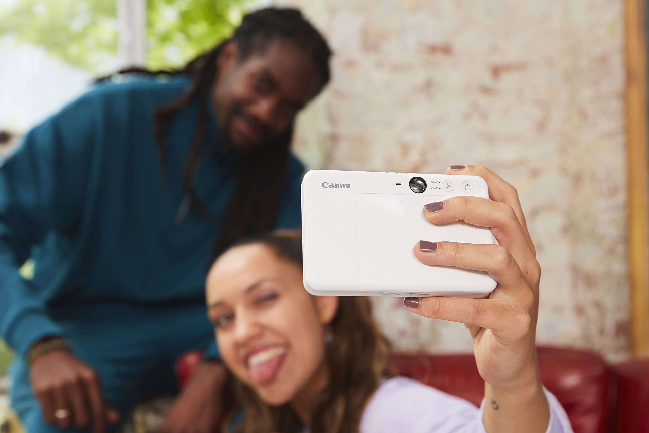 Canon 4519c007 zoemini s2 (pearl white) - slimline instant camera and pocket photo printer, ideal for snapping selfies with a built in mirror and ring-light - Safqqa Egypt