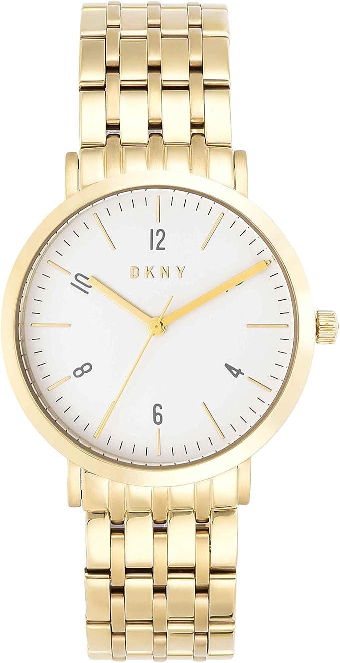 DKNY Casual Watch for Women, Quartz Movement, Analog Display, Gold Stainless Steel Strap-NY2503