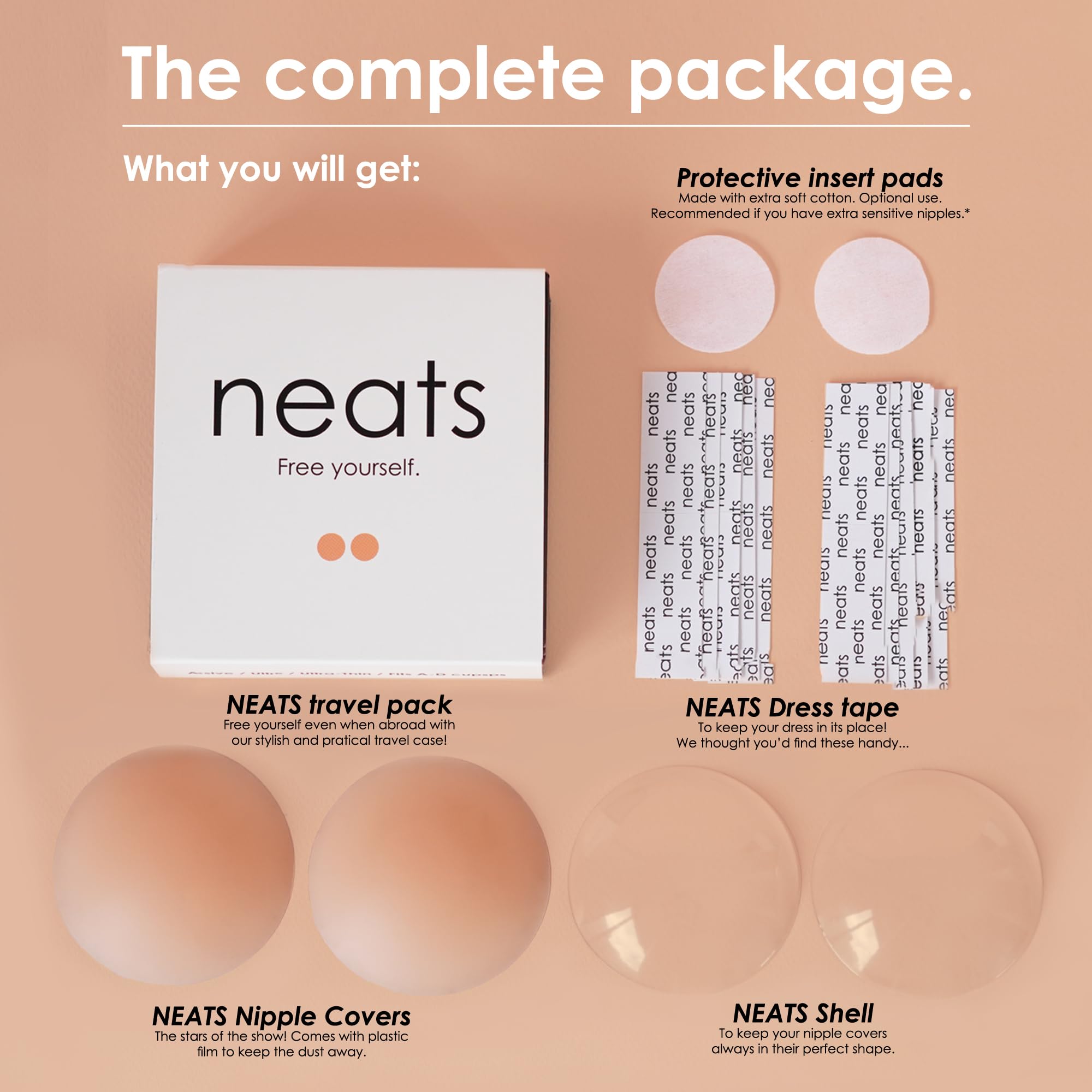 NEATS Nipple Covers Tepelcovers Voor Vrouwen Herbruikbare Hypoallergene Zelfklevende Silicone Pasties