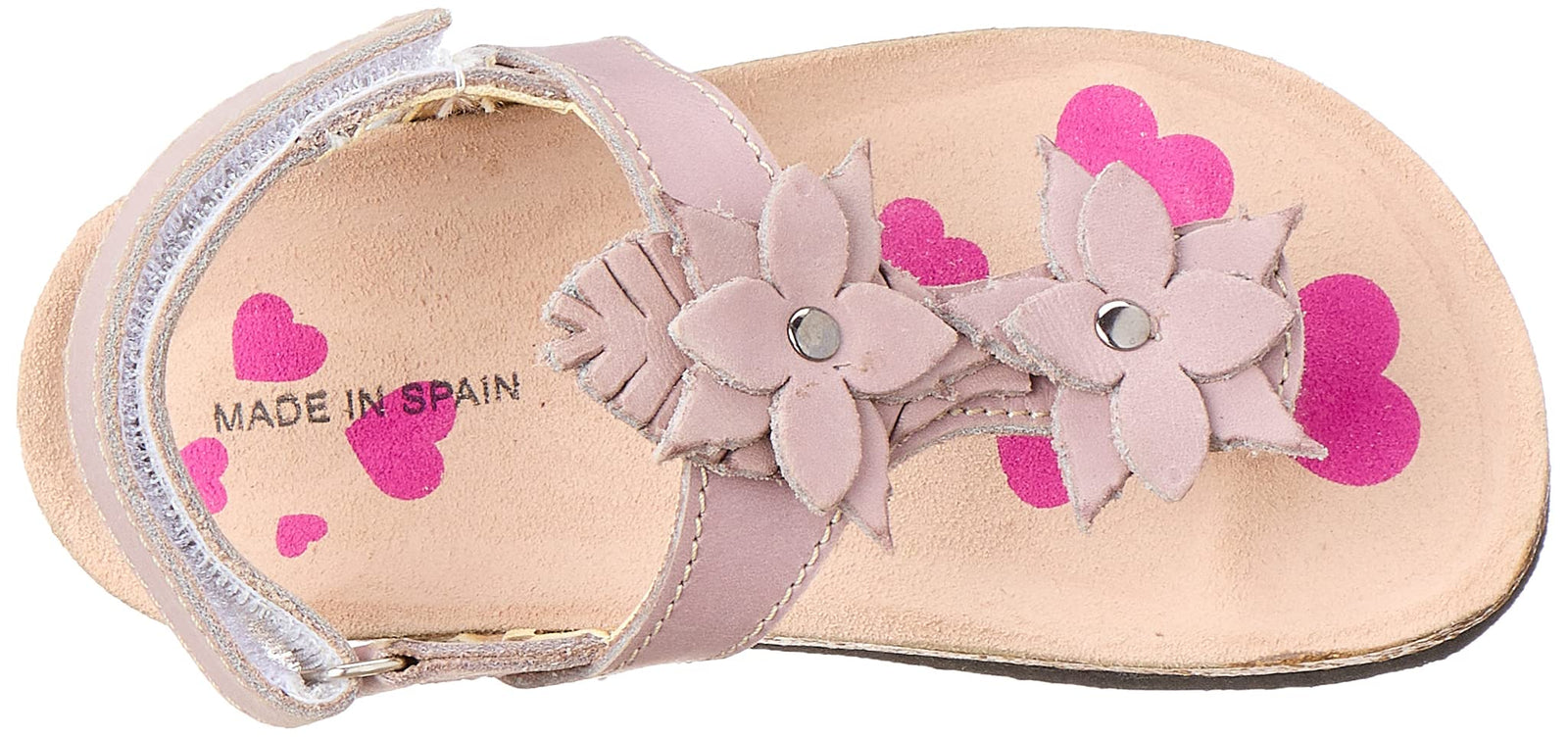 Bellino Flower Embellished Velcro Closure Back Strap Thong Sandals for Girls