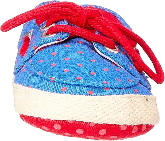 Mix and Max Polka-Dot Pattern Low-Top Lace-Up Boat Shoes for Girls