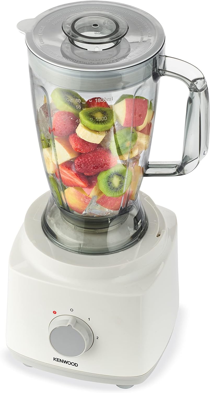 Kenwood Food Processor 750W Multi-Functional with 3 Interchangeable Disks, Blender, Whisk, Dough Maker FDP03 White