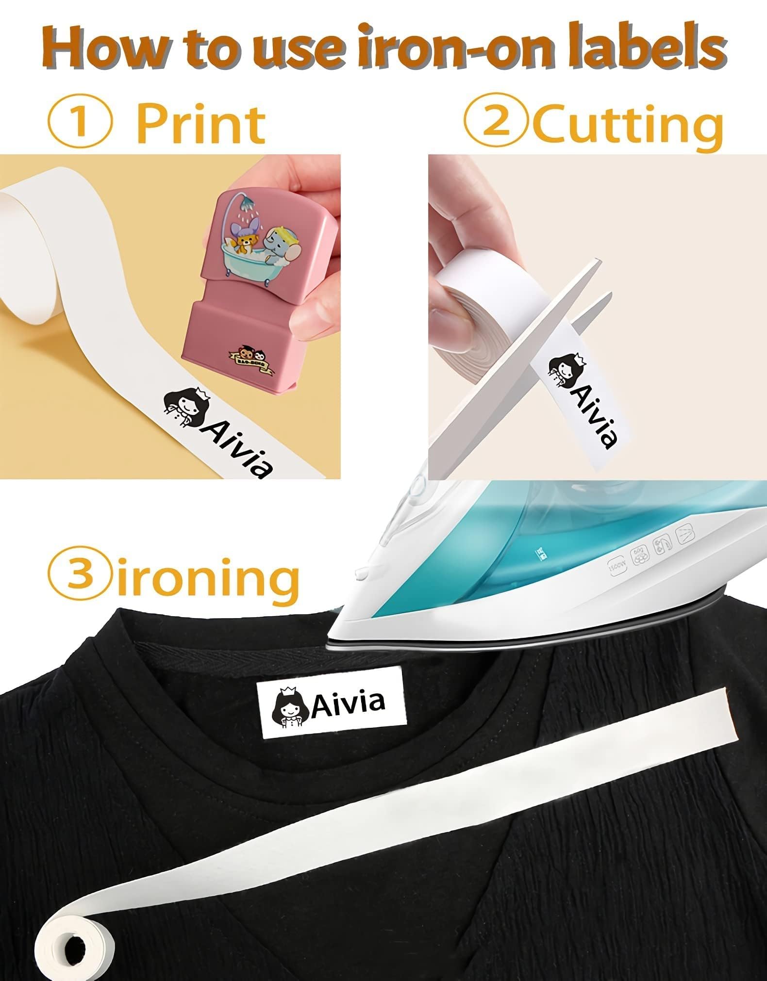 ختم طباعة الأسماء على الملابس للأطفال