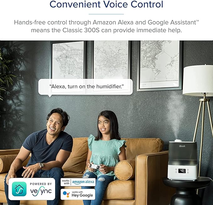 LEVOIT Smart Humidifier 6L Cool Mist Grey Alexa Control – Safqqa Egypt