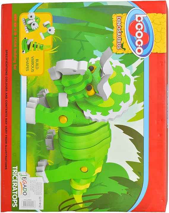 Legado Plastic Triceratops Building Set - 64 Pieces, Green (Lagoda-1271-1-64)
