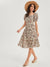 Lymio Women's Square Neck Half Sleeve Polyester Dress - Safqqa
