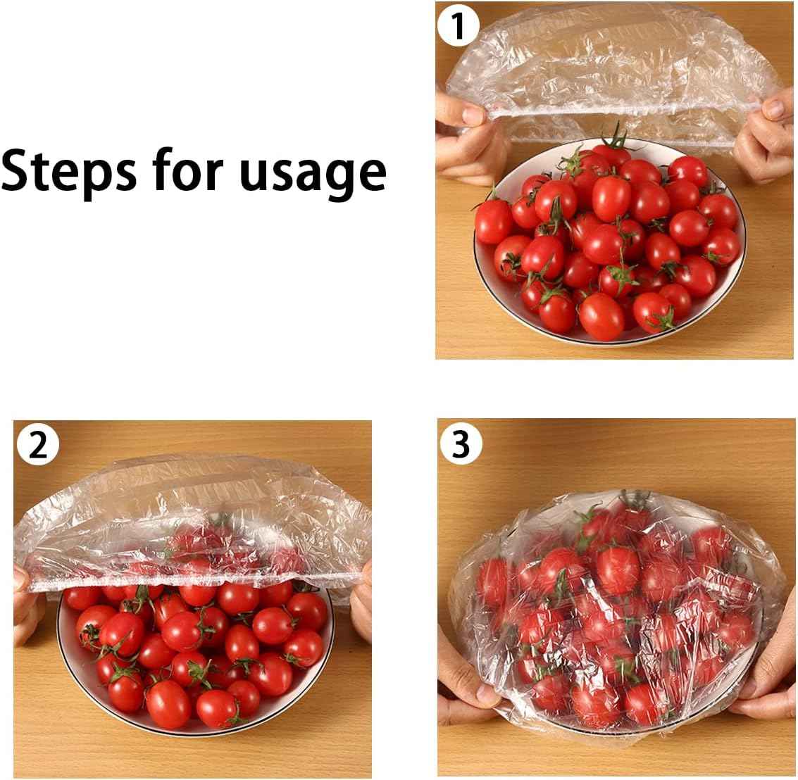 مجموعة شنط حفظ طعام شفافة مصنوعة من البولي بروبيلين لحفظ الأطعمة طازجة وتغطية وتخزين طعام مرنة قابلة لإعادة الاستخدام لحفظ الفاكهة وتخزين الطعام ضرورية للمطبخ والنزهات من هواشنج، عبوة 100 قطعة