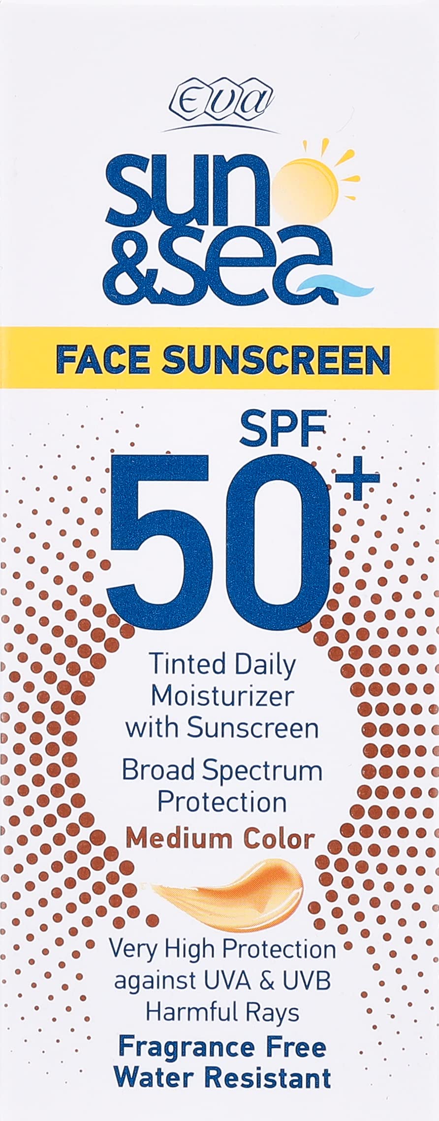 Eva Sun & Sea Face Sunscreen Tinted ( SPF +50 ) 40 Ml - Safqqa Egypt