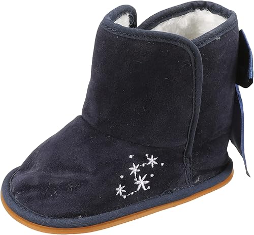 Mix & Max Baby Girls' Embroidered Flowers Fleece Ankle Boots