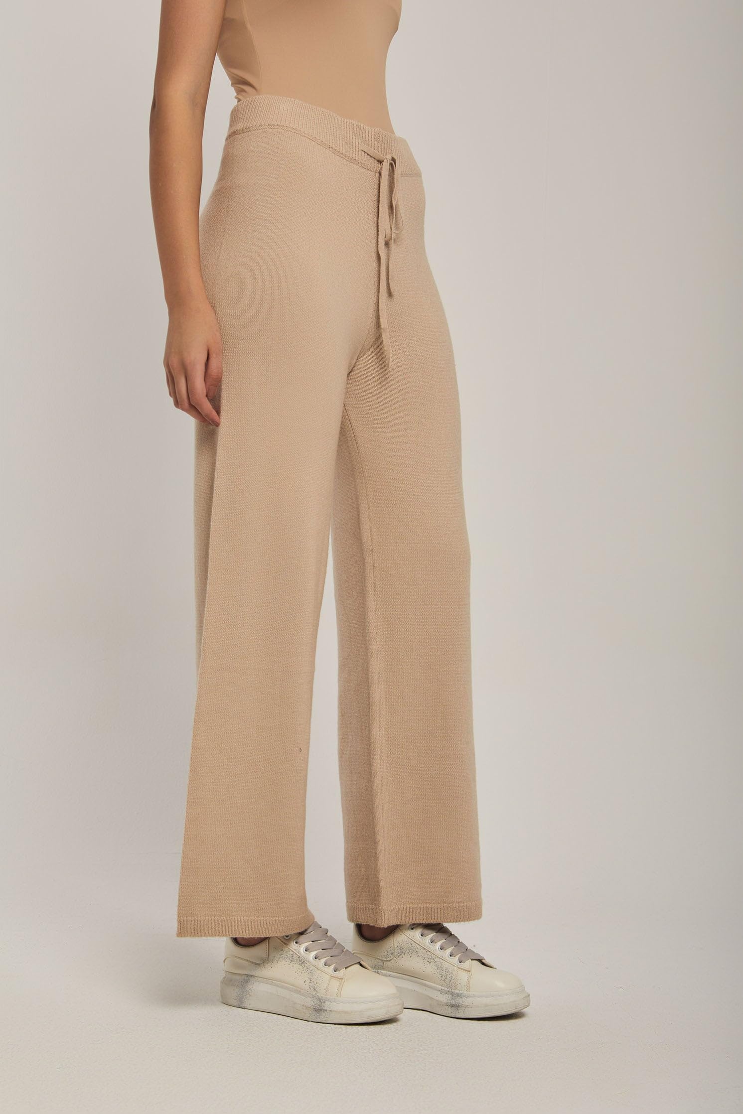 DARE Dalydress Women's Fancy Wide Leg Flat Knit Pants,