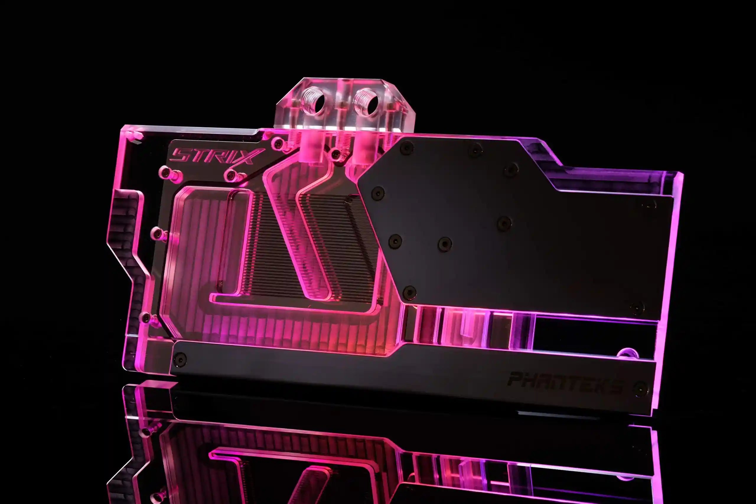 فانتيكس وحدة معالجة الرسومات الجرافيكية G2080Ti ستريكس من جلاسير G2080Ti لجهاز اسوس روج ستريكس RTX 2080/2080Ti - مطلي بالنيكل، اكريليك، RGB قابل للمعالجة، كروم عاكس (PH-GB2080TiAS_CR01)