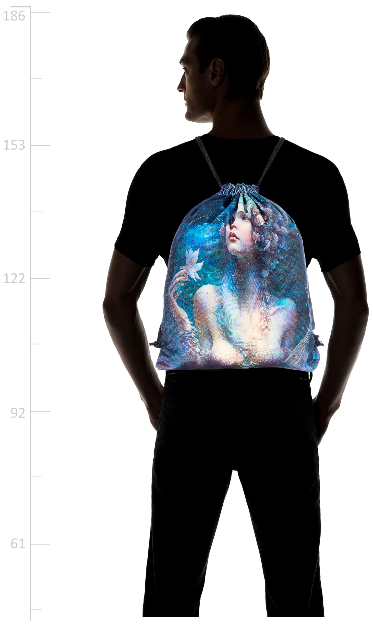 شنطة برباط من تات متعددة الالوان بمقاس كبير، موديل 725