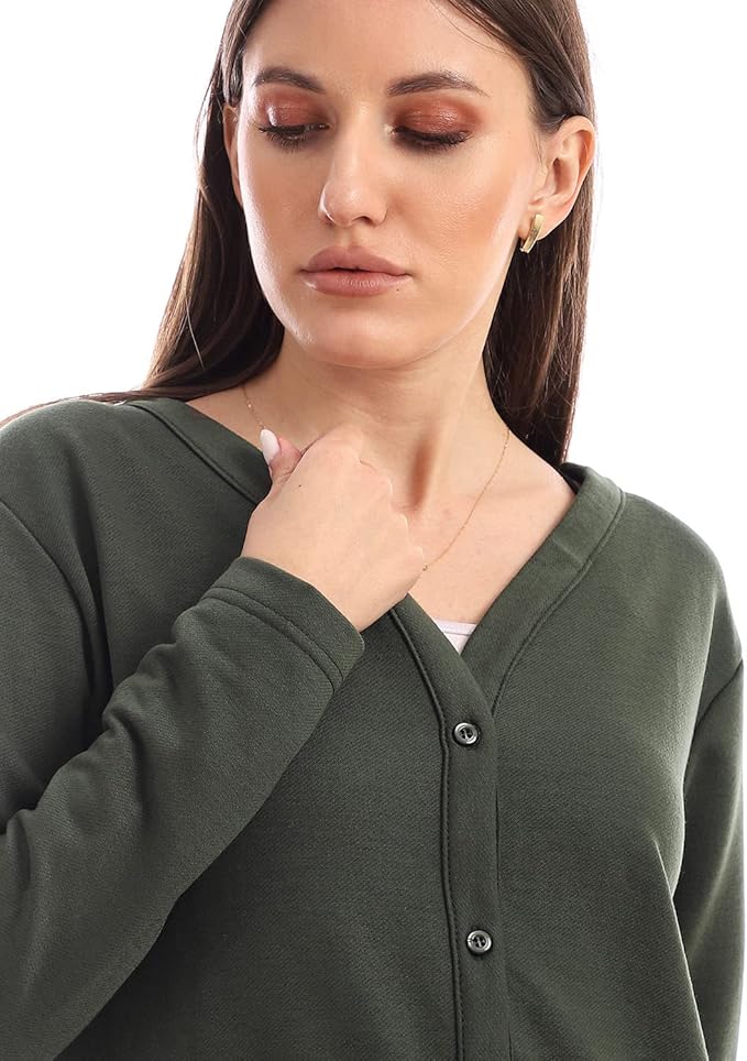 :JAMILA Long Sleeves Soft Cardigan With Buttons For Women,Easy to layer over tops or dresses.