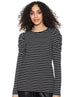 Matalan Striped Frill Shoulders Long Sleeves Crew Neck T-shirt for Women, - Safqqa