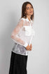 Casual Lace Long Sleeves Sheer Shirt With Studded Utility Pockets - Safqqa Egypt