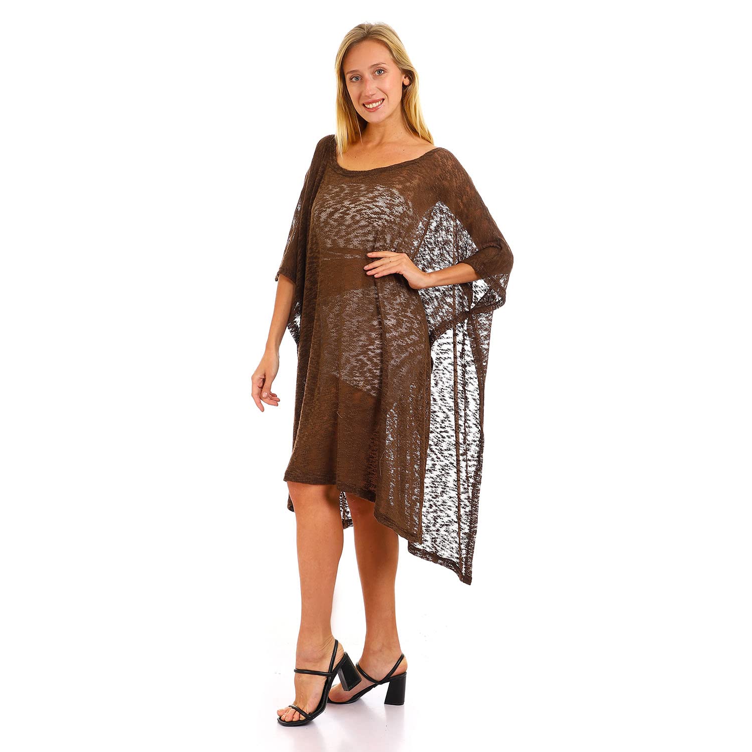 JAMILA Women Knitted Loose Wide Round Cover up OUTERWEAR