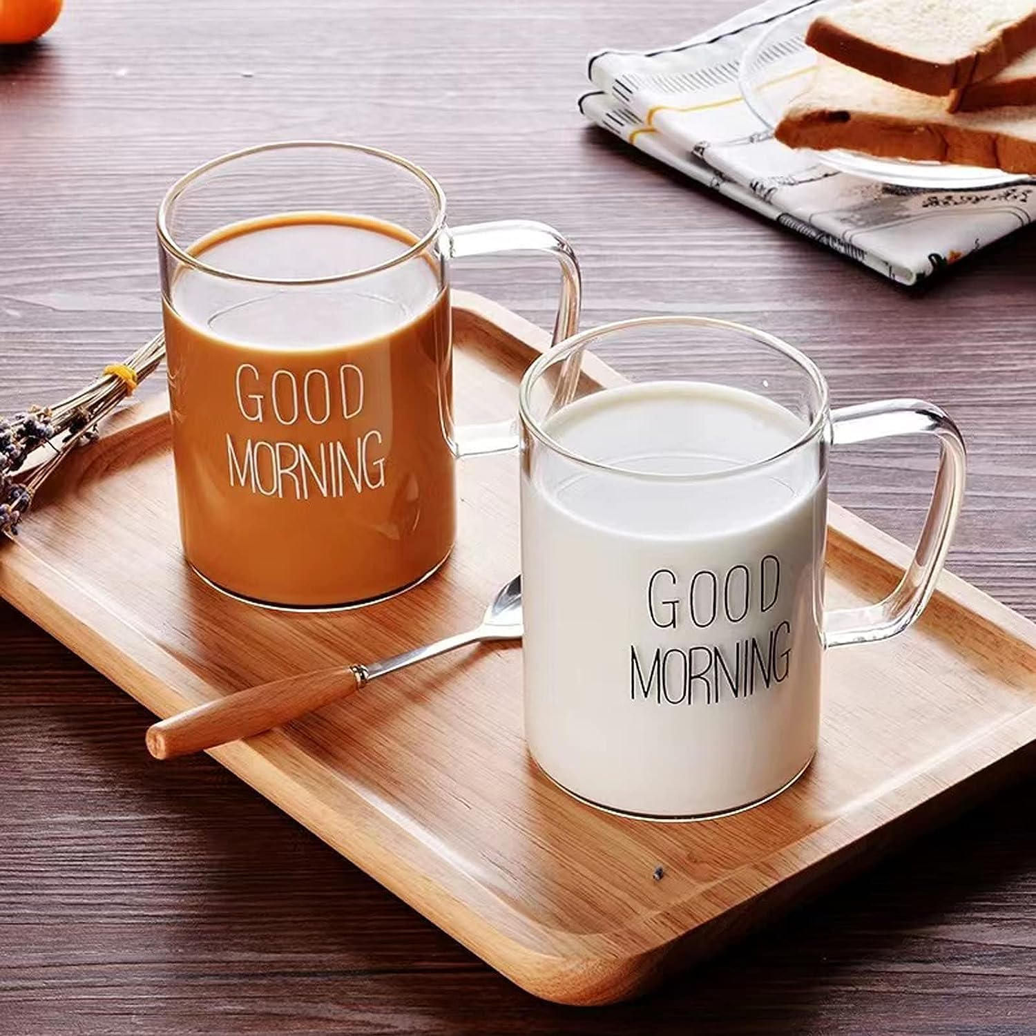 Premium Heat Resistant Glass Mug – Good Morning Design