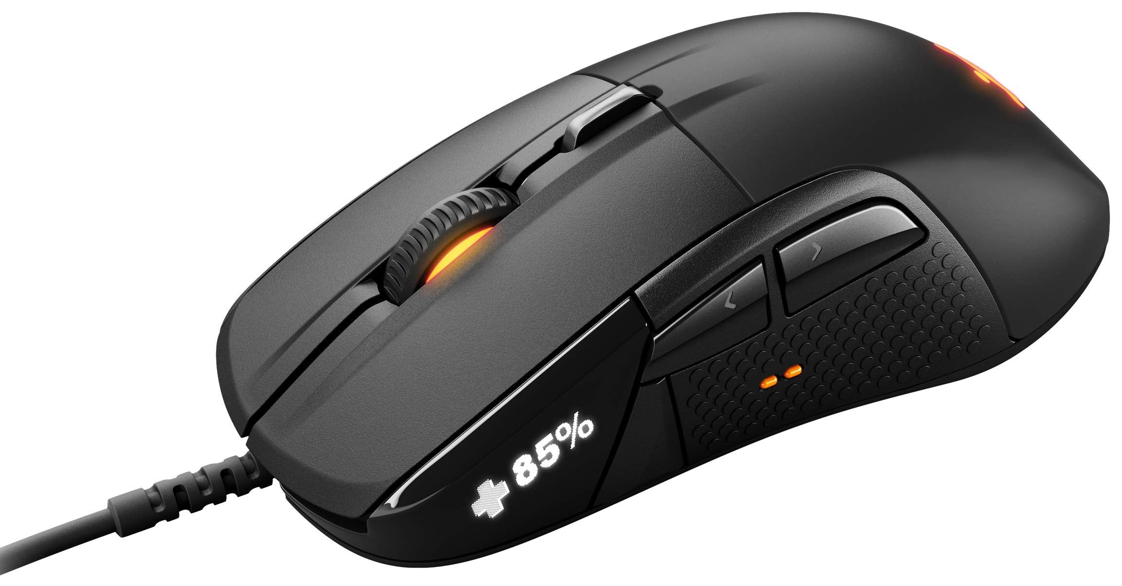 ماوس الألعاب ستيل سيريز رايفال 710 – مستشعر بصري TrueMove3 بدقة 16,000 CPI، شاشة OLED، تنبيهات لمسية، إضاءة RGB