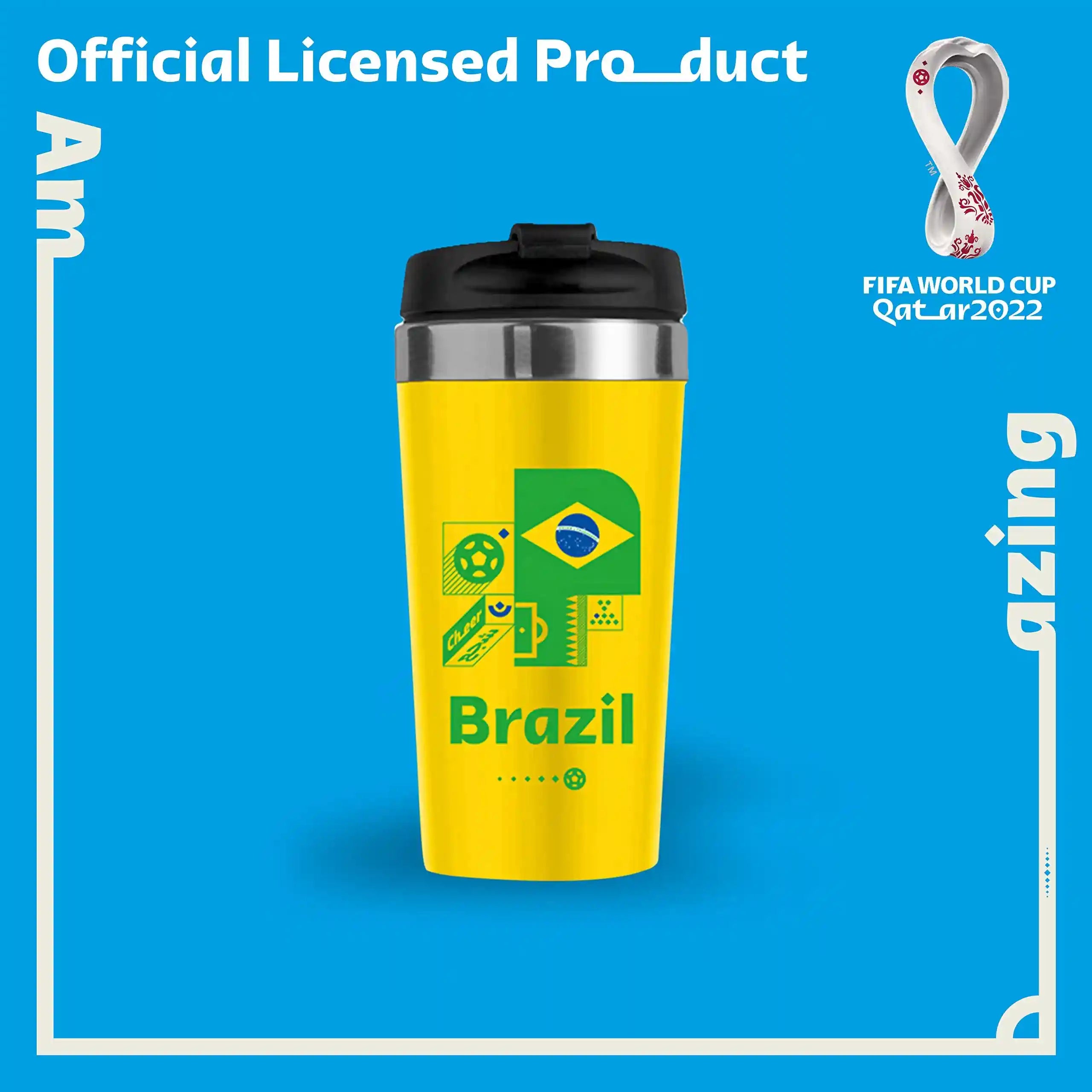 FIFA World Cup Qatar 2022 Stainless Steel Vacuum Mug -Brazil -450ml