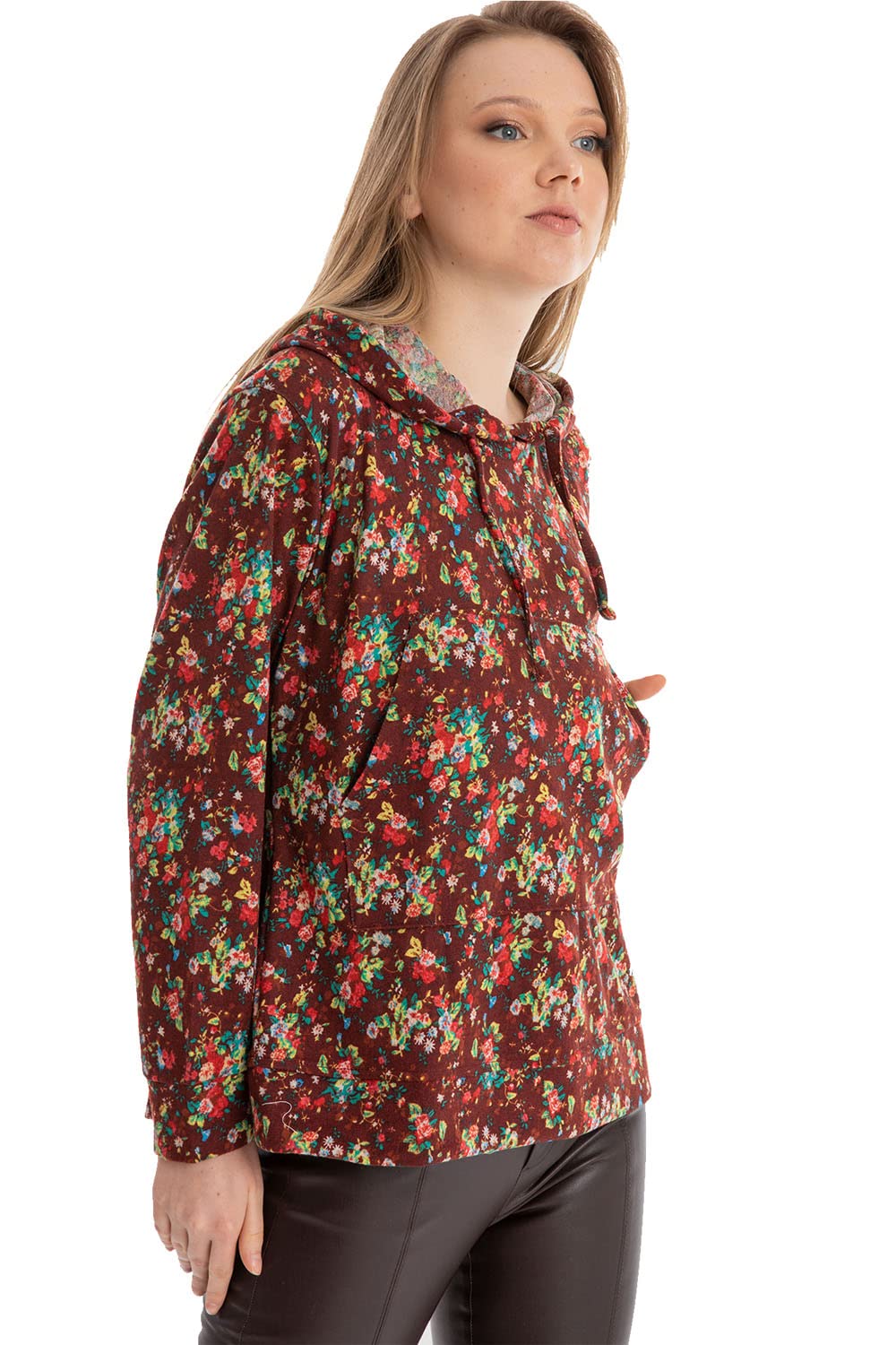 Jamila  Casual Printed Hoodie For Women,Long sleeves with ribbed cuffs for a snug, comfortable fit..